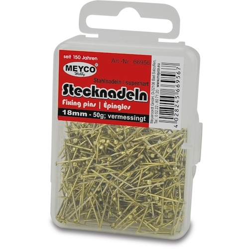 Knappenåle guldfarvet 18mm 50g